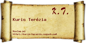 Kuris Terézia névjegykártya